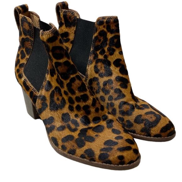 Madewell Leopard Print Calf Hair Regan Boot Size 8 - Picture 1 of 9